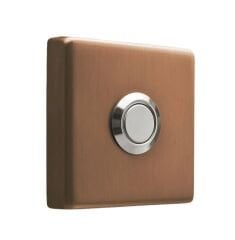 Paslanmaz Dekoratif Zil Butonu Antik Bronz - Kare