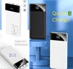 PW3000 El Fenerli Powerbank 30000 mAh Süper Hızlı Şarj